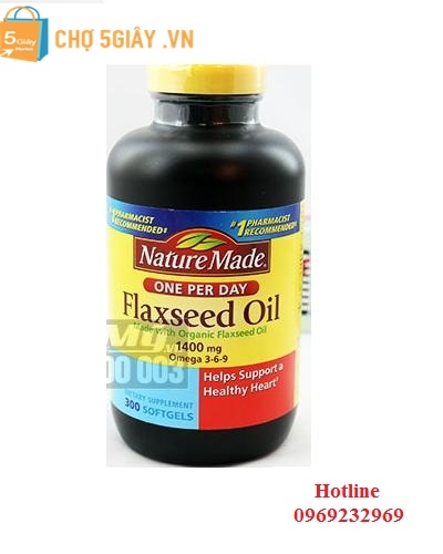 Dầu hạt lanh bổ sung Omega 3 6 9 Nature Made Flaxseed oil 1400 mg hộp 300 viên của Mỹ