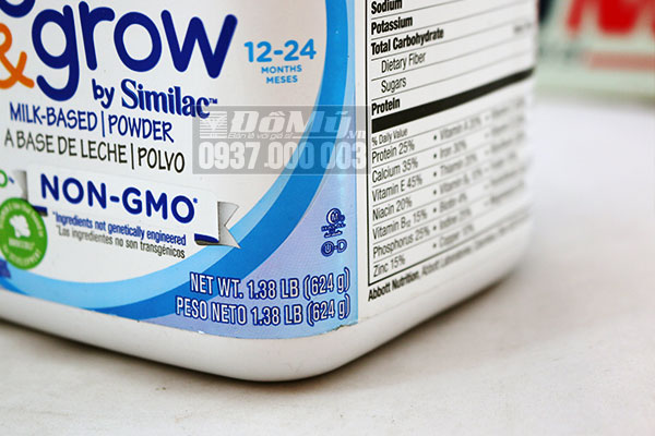 Sữa Similac Go & Grow Non-GMO dành cho bé 12-24 tháng 624g của Mỹ