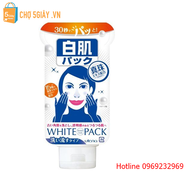 Mặt nạ dưỡng trắng da cam thảo Utena White Pack 140g của Nhật Bản