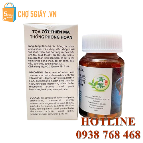 Tọa Cốt Thiên Ma Thống Phong Hoàn giúp cải thiện triệu chứng đau nhức