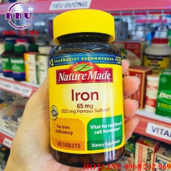 Phân phối sỉ Viên uống hỗ trợ bổ sung sắt Nature Made Iron 65mg Phân phối sỉ Viên uống hỗ trợ bổ sung sắt Nature Made Iron 65mg