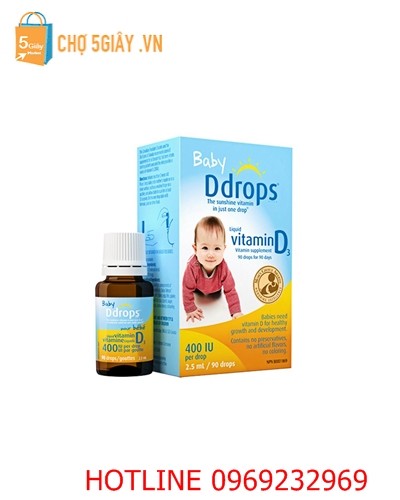 Baby D drops Vitamin D3 cho trẻ sơ sinh 90 giọt của Mỹ