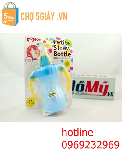 Bình uống nước sản của Nhật Bản an toàn cho trẻ em Petite Straw Bottle Pigeon  Bình nước Petite Straw Bottle của Pigeon