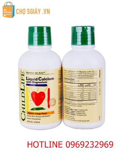 Childlife® Liquid Calcium and Magnesium Orange của Mỹ 474 ml