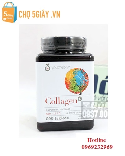 Collagen C Youtheory Advanced Formula Collagen loại 1, 2 & 3 + C của Mỹ