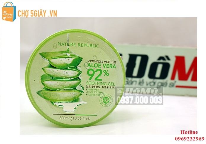 Gel lô hội đa năng Nature Republic Soothing & Moisture Aloe Vera 92% Soothing Gel 300ml của Hàn Quốc