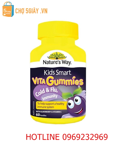 Kẹo dẻo Nature's Way Kids Smart Vita Gummies Cold and Flu Immunity 60 viên của Úc