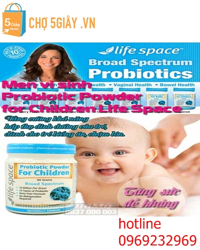 Men vi sinh Probiotic Powder for Children Life Space 60g của Úc
