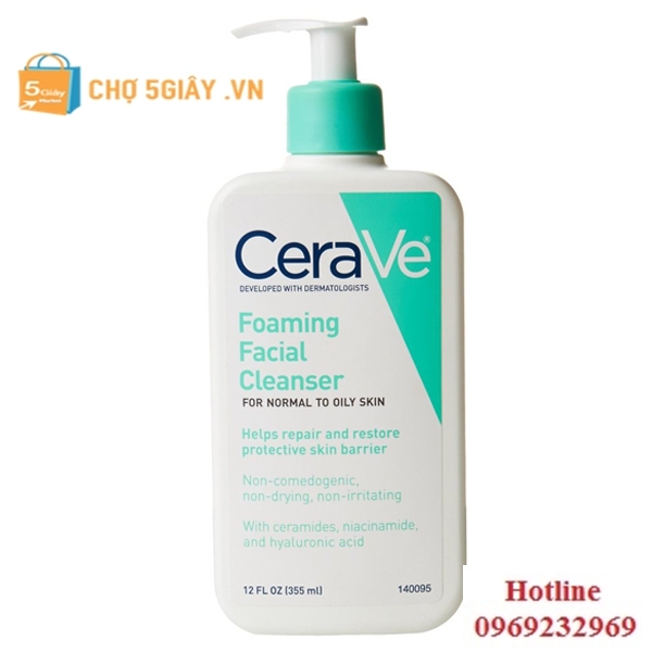 Sữa rửa mặt Cerave Foaming Facial Cleanser 355ml của Mỹ