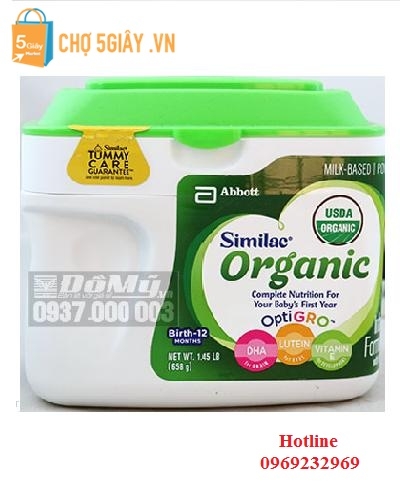 Sữa Similac Advance Organic hữu cơ dành cho bé từ 0-12 tháng 658g nhập từ Mỹ