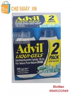 Thuốcuống giúp giảm đau hiệu quả Advil Liqui Gels, 2 x 120 viên của Mỹ