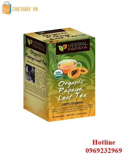 Trà đu đủ điều trị ung thư Organic Papaya Leaf Tea - 24 Tea Bags