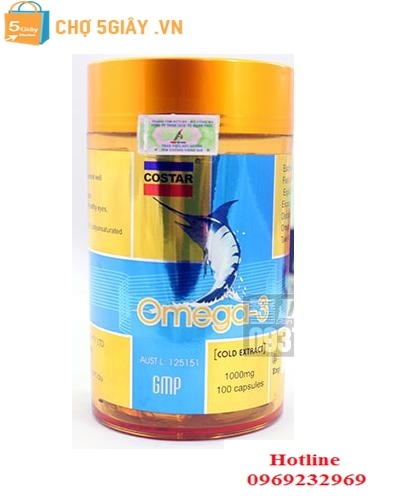 Vên uống Dầu cá Costar omega 3 1000 mg hộp 100 viên của Úc