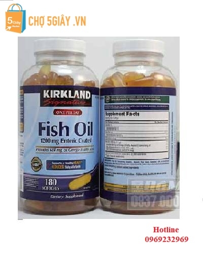 Viên uống dầu cá Kirkland Signature™ Fish Oil Omega-3 1200 mg 180 viên của Mỹ