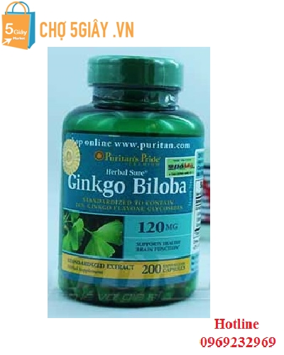 Viên uống Ginkgo Biloba 120 mg Puritans Pride, hộp 200 viên - Xuất xứ Mỹ