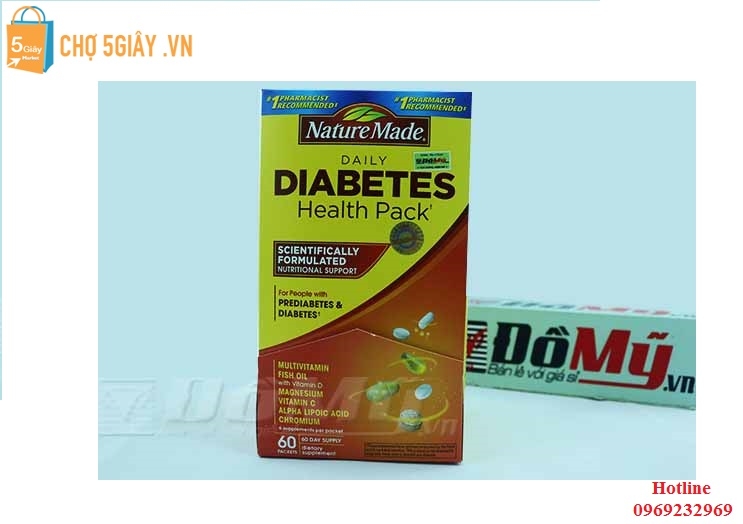 Vitamin cho người tiểu đường Diabetes Health Pack Nature Made 60 gói của Mỹ