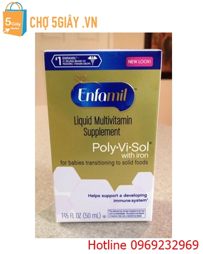 Vitamin Enfamil Poly Vi Sol 50ml bổ sung vitamin và khoáng chất nhập từ Mỹ